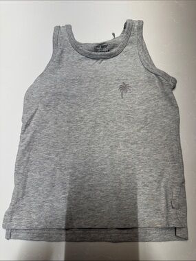 Little Bipsy Light Gray Tank Top with Palm Detail